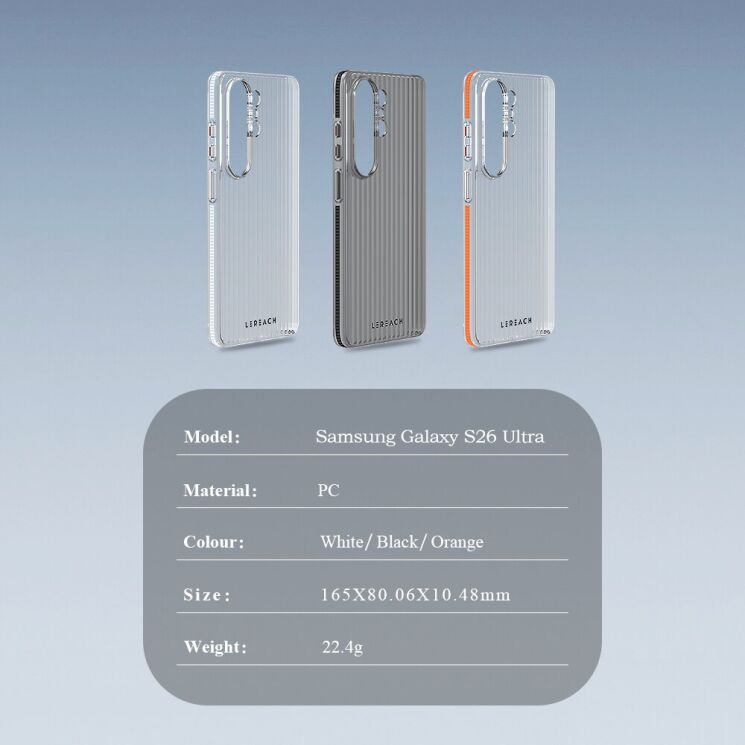 Захисний чохол LEREACH TOC Series для Samsung Galaxy S26 Ultra - Black (404444B) Захисний чохол LEREACH TOC Series для Samsung Galaxy S26 Ultra - Black: фото 9 з 9