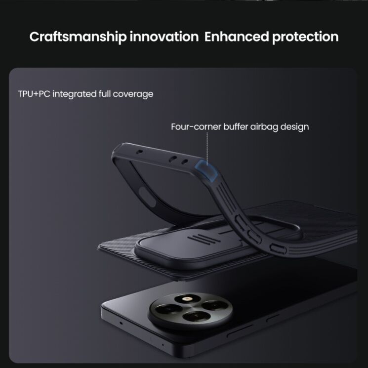 Защитный чехол NILLKIN CamShield Pro для OnePlus 13R / Ace 5 / Ace 5 Pro - Black: фото 7 из 14