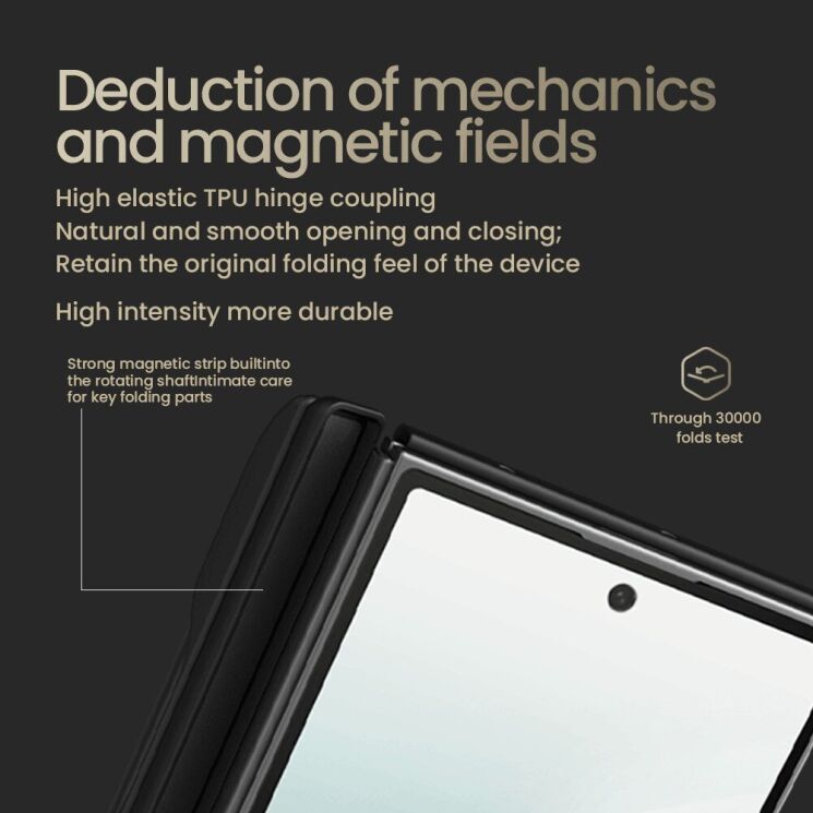 Защитный чехол NILLKIN CarboProp Magnetic (S Pen) для Samsung Galaxy Fold 7 - Black: фото 14 из 17