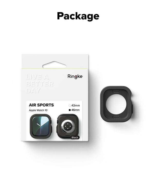 Захисний чохол Ringke Air Sports для Apple Watch 10 46 mm (8800274964082) - Black: фото 13 з 16