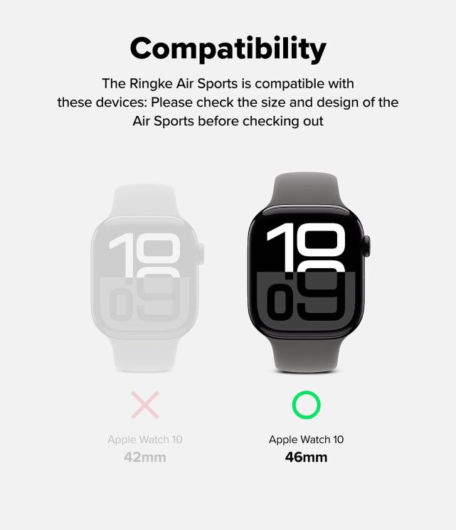 Захисний чохол Ringke Air Sports для Apple Watch 10 46 mm (8800274964082) - Black: фото 5 з 16