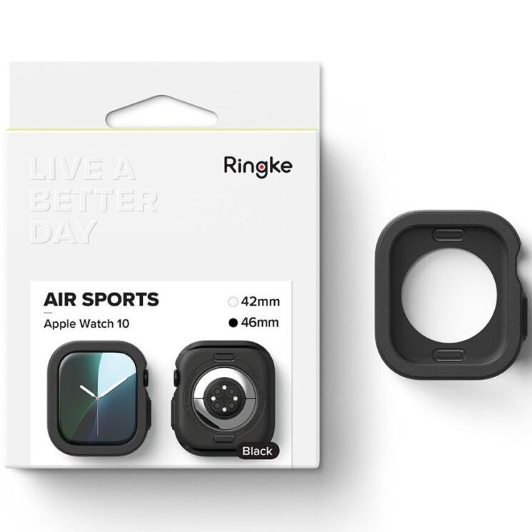 Захисний чохол Ringke Air Sports для Apple Watch 10 46 mm (8800274964082) - Black: фото 3 з 16