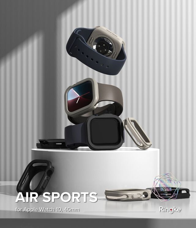 Захисний чохол Ringke Air Sports для Apple Watch 10 46 mm (8800274964082) - Black: фото 4 з 16