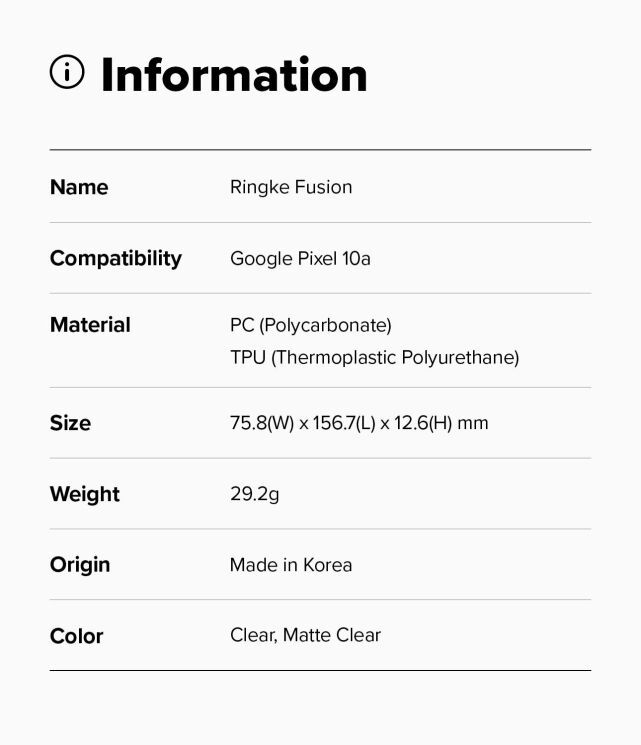 Защитный чехол Ringke Fusion для Google Pixel 10a (8800328818231) - Clear: фото 15 из 16