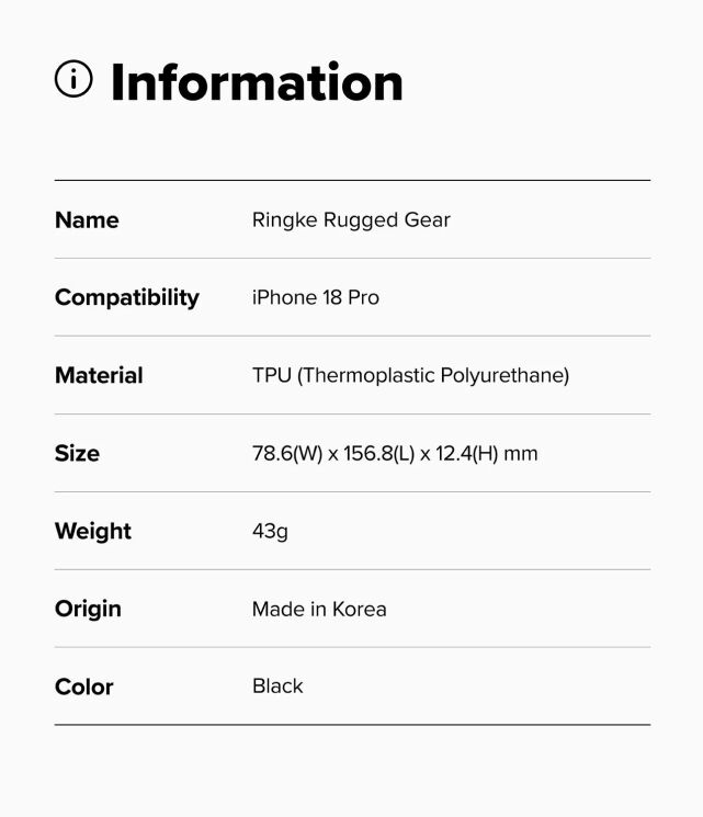 Защитный чехол Ringke Rugged Gear для iPhone 18 Pro (8800380463264) - Black (423774B) Защитный чехол Ringke Rugged Gear для iPhone 18 Pro (8800380463264) - Black: фото 14 из 14