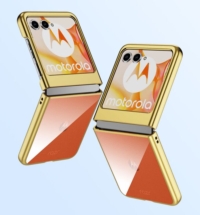 Защитный чехол Deexe Electra Case для Motorola Razr 50 / Razr 70 - Gold: фото 2 из 8