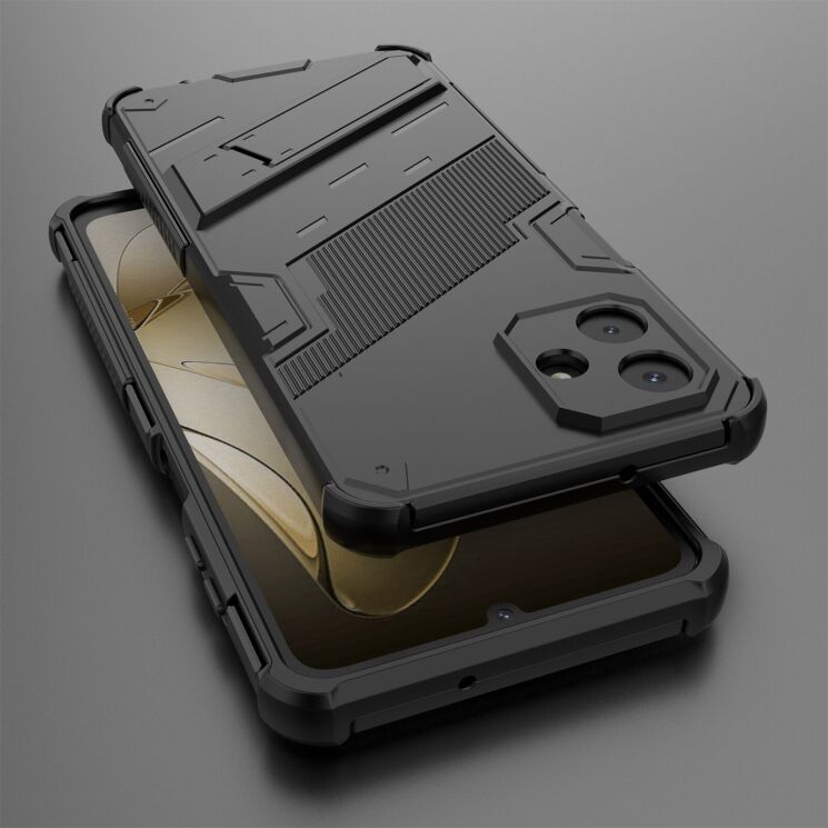 Захисний чохол з підставкою Deexe Bibercas для Samsung Galaxy A07 (A075) - Black: фото 4 з 7