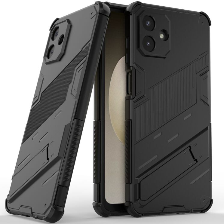 Захисний чохол з підставкою Deexe Bibercas для Samsung Galaxy A07 (A075) - Black: фото 2 з 7