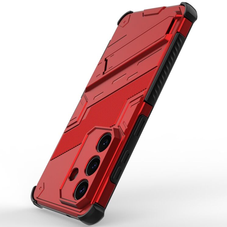 Захисний чохол з підставкою Deexe Bibercas для Samsung Galaxy S26 Plus (S947) - Red: фото 3 з 9