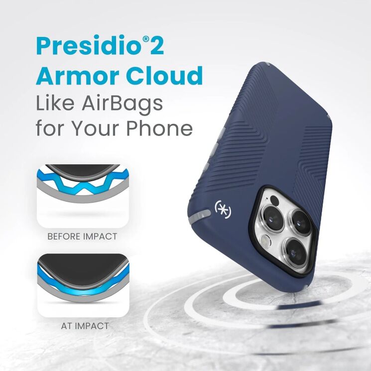 Защитный чехол Speck Presidio2 Grip MagSafe для Apple iPhone 15 Pro (150575-3206) - Coastal Blue: фото 9 из 10