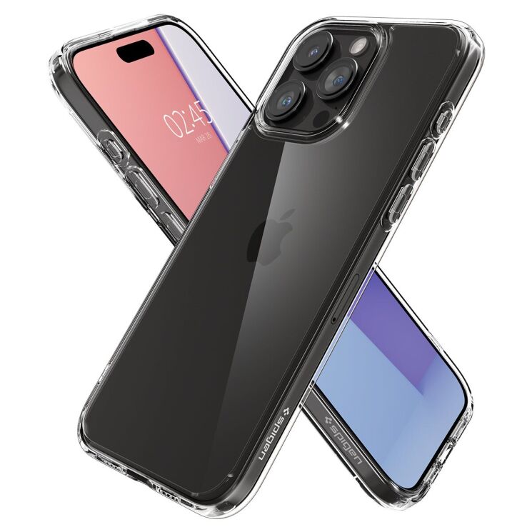 Захисний чохол Spigen (SGP) Crystal Hybrid для Apple iPhone 15 Pro - Crystal Clear: фото 5 з 9
