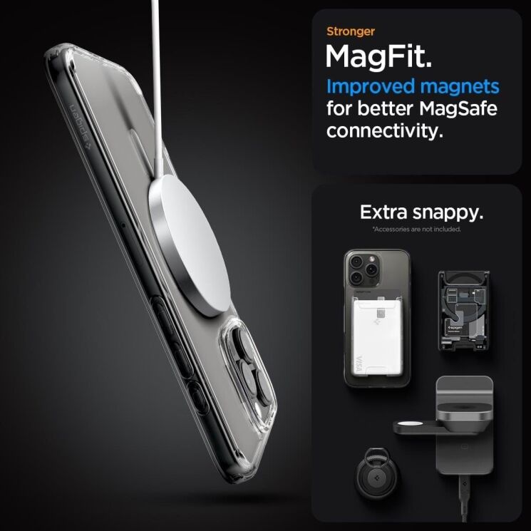 Защитный чехол Spigen (SGP) Crystal Hybrid (MagFit) для Apple iPhone 16 Pro (ACS08162) - Clear: фото 9 из 13