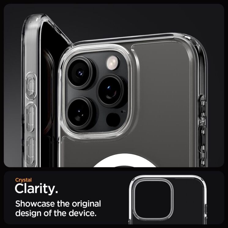 Защитный чехол Spigen (SGP) Crystal Hybrid (MagFit) для Apple iPhone 16 Pro (ACS08162) - Clear: фото 12 из 13