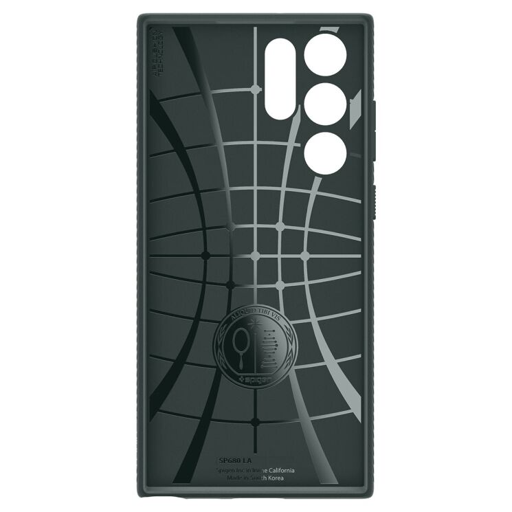Защитный чехол Spigen (SGP) Liquid Air для Samsung Galaxy S22 Ultra (S908) - Abyss Green: фото 9 из 23