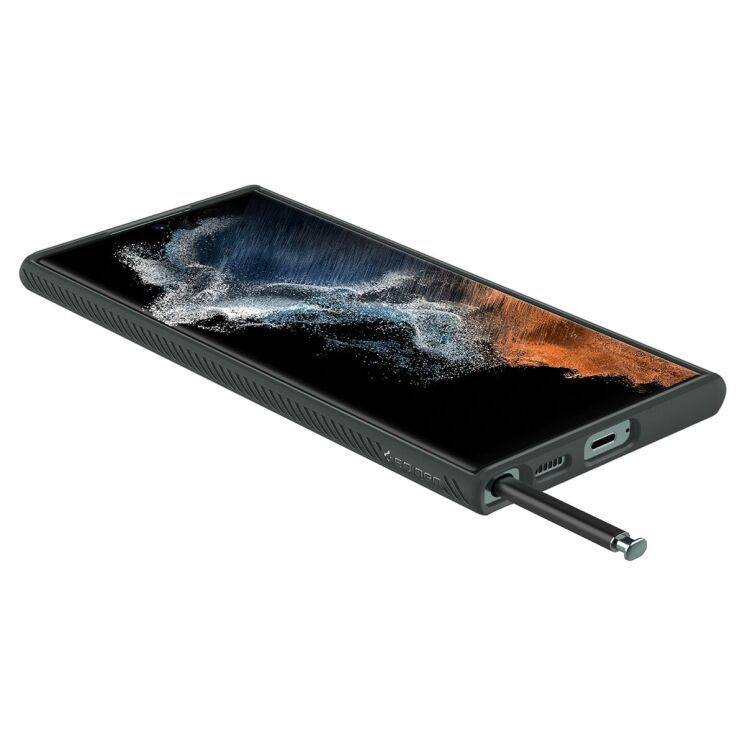 Защитный чехол Spigen (SGP) Liquid Air для Samsung Galaxy S22 Ultra (S908) - Abyss Green: фото 11 из 23
