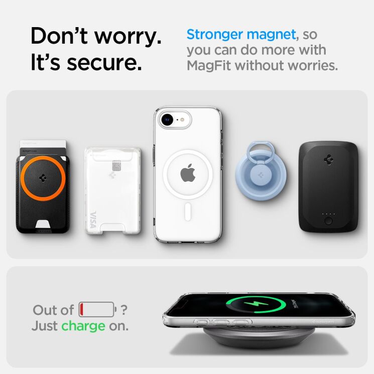 Защитный чехол Spigen (SGP) Liquid Crystal (MagFit) для Apple iPhone 16e (ACS09150) - Clear White: фото 14 из 14