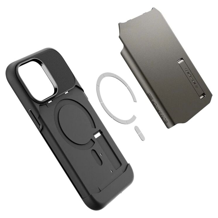 Защитный чехол Spigen (SGP) Slim Armor (MagFit) для Apple iPhone 14 Pro - Gunmetal: фото 7 из 10