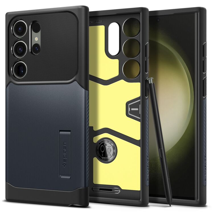 Защитный чехол Spigen (SGP) Slim Armor для Samsung Galaxy S23 Ultra (S918) - Metal Slate: фото 1 из 10