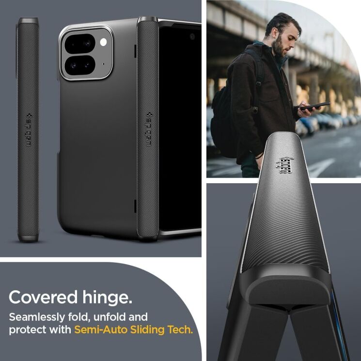 Защитный чехол Spigen (SGP) Slim Armor Pro для Google Pixel 9 Pro Fold - Black: фото 18 из 21