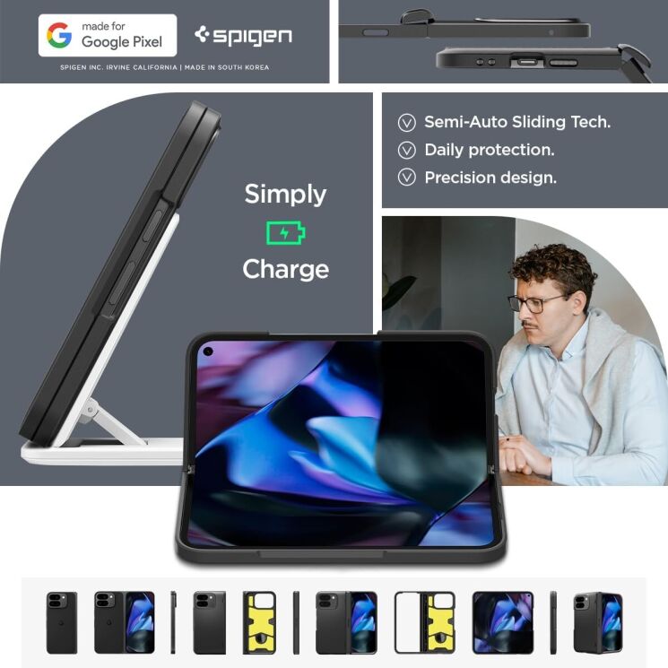Защитный чехол Spigen (SGP) Slim Armor Pro для Google Pixel 9 Pro Fold - Black: фото 21 из 21