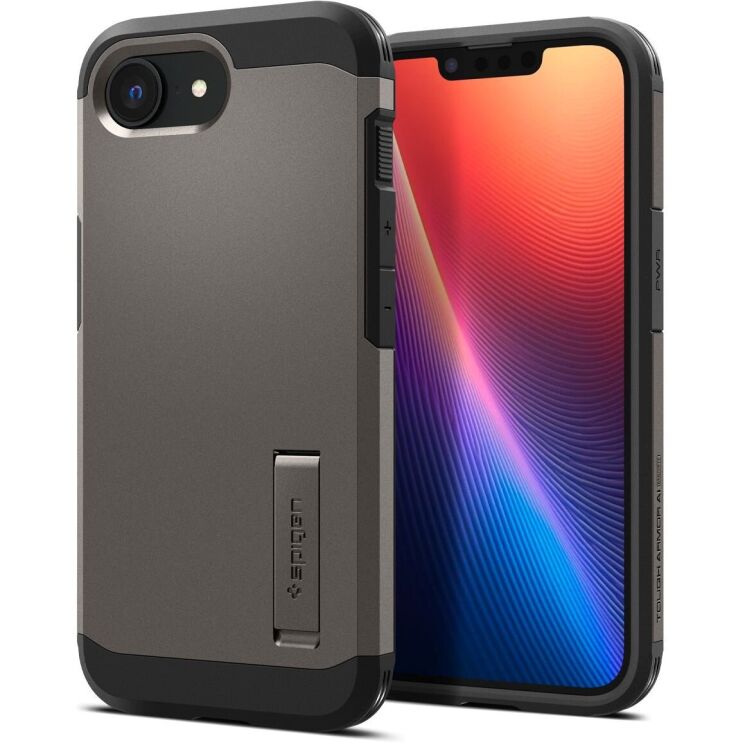 Защитный чехол Spigen (SGP) Tough Armor (MagFit) для Apple iPhone 16e (ACS09136) - Gunmetal: фото 1 из 18