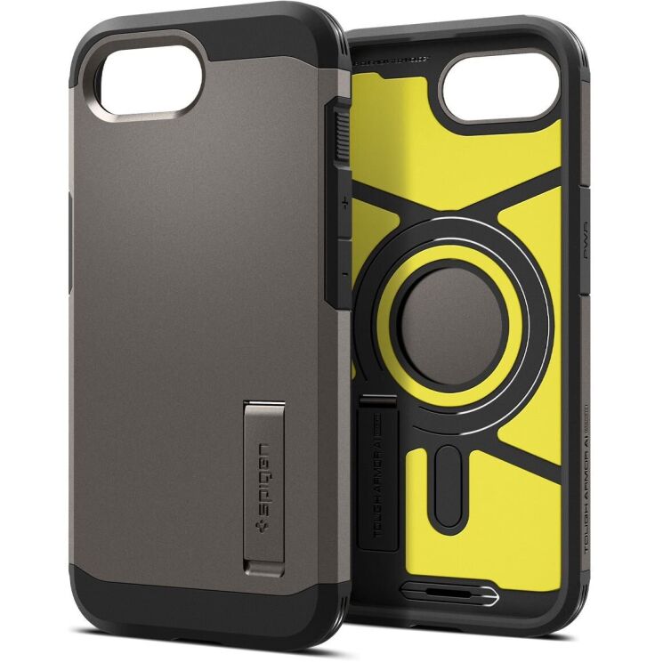 Защитный чехол Spigen (SGP) Tough Armor (MagFit) для Apple iPhone 16e (ACS09136) - Gunmetal: фото 2 из 18
