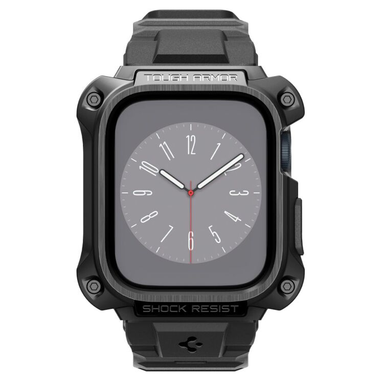 Захисний чохол Spigen (SGP) Tough Armor Pro Metal для Apple Watch 45 mm (7 / 8 / 9 Series) - Metal Black: фото 3 з 15