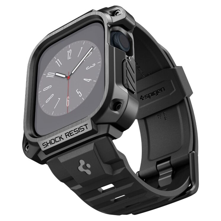 Захисний чохол Spigen (SGP) Tough Armor Pro Metal для Apple Watch 45 mm (7 / 8 / 9 Series) - Metal Black: фото 2 з 15