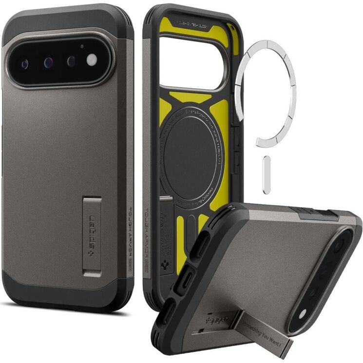 Захисний чохол Spigen Tough Armor (MagFit) для Google Pixel 11 Pro (ACS11860) - Gunmetal: фото 1 з 12