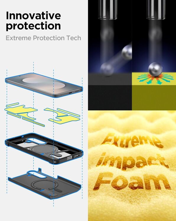 Защитный чехол Spigen Tough Armor (MagFit) для Samsung Galaxy S25 FE (S731) ACS10029 - Black: фото 12 из 14