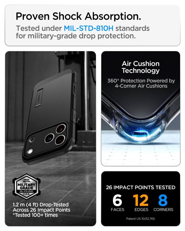 Захисний чохол Spigen Tough Armor T (MagFit) для iPhone 18 Pro (ACS12173) - Black (440106B) Захисний чохол Spigen Tough Armor T (MagFit) для iPhone 18 Pro (ACS12173) - Black: фото 10 з 16
