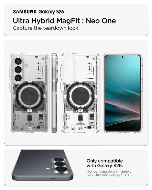 Захисний чохол Spigen Ultra Hybrid Neo One (MagFit) для Samsung Galaxy S26 (S942) - Clear: фото 7 з 13
