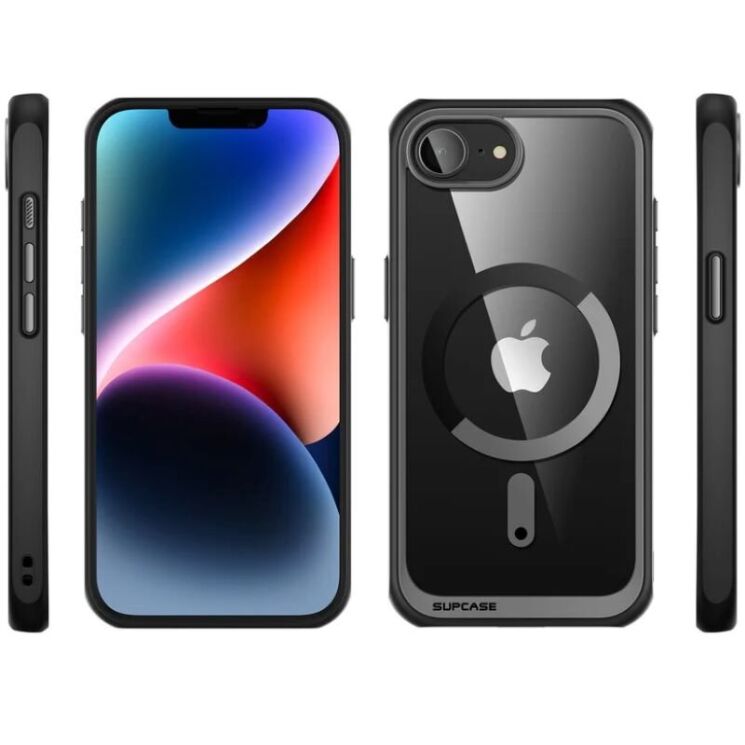 Защитный чехол Supcase UB Mag Slim Clear MagSafe для Apple iPhone 16e (843439157125) - Black: фото 4 из 10