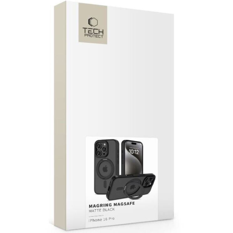 Защитный чехол Tech-Protect MagRing MagSafe для Apple iPhone 16 Pro - Matte Black: фото 2 из 7