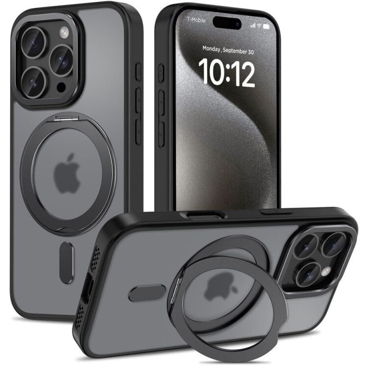 Защитный чехол Tech-Protect MagRing MagSafe для Apple iPhone 16 Pro - Matte Black: фото 1 из 7