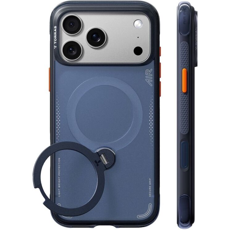 Защитный чехол TORRAS Ostand Q3 Air для Apple iPhone 18 Pro - Dark Blue: фото 1 из 8