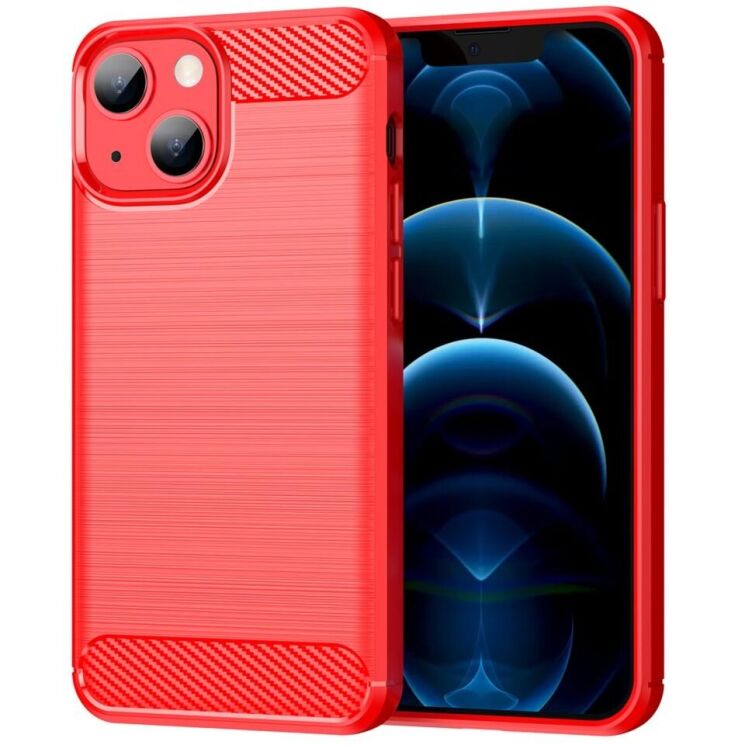 Защитный чехол UniCase Carbon для Apple iPhone 13 - Red: фото 1 из 9