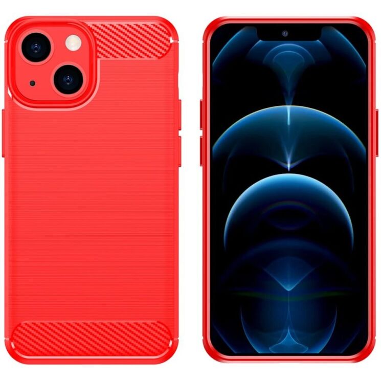 Защитный чехол UniCase Carbon для Apple iPhone 13 - Red: фото 2 из 9