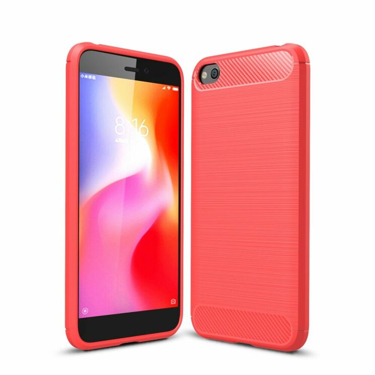 Защитный чехол UniCase Carbon для Xiaomi Redmi Go - Red: фото 1 из 10