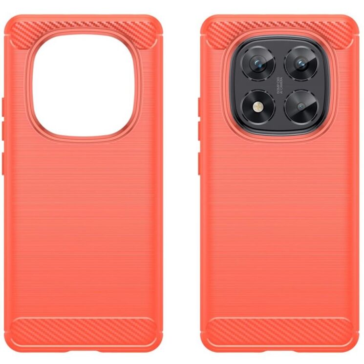 Защитный чехол UniCase Carbon для Xiaomi Redmi Note 14 Pro 5G - Red: фото 2 из 6