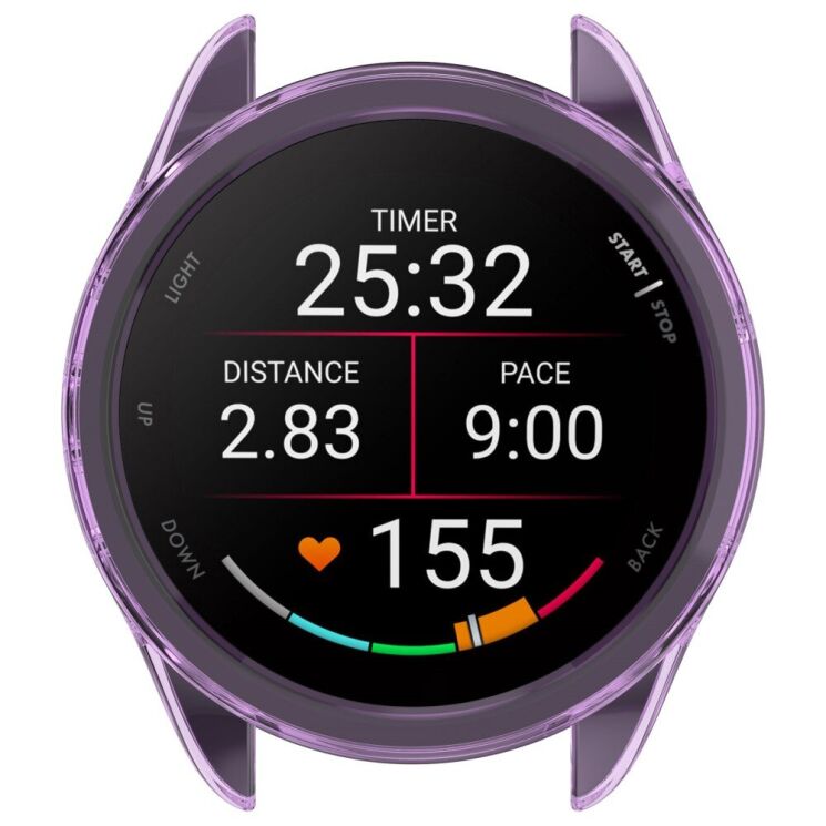 Защитный чехол UniCase Clear Cover для Garmin Forerunner 165 / 165 Music - Transparent Purple: фото 5 из 7