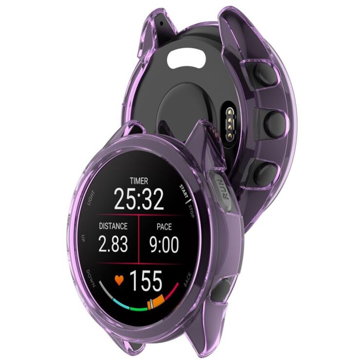 Защитный чехол UniCase Clear Cover для Garmin Forerunner 165 / 165 Music - Transparent Purple: фото 6 из 7