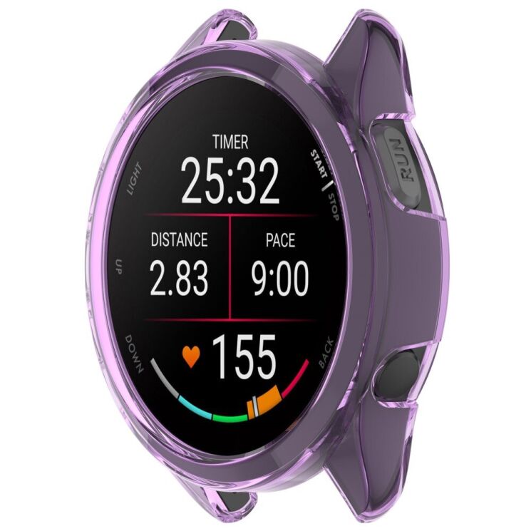 Защитный чехол UniCase Clear Cover для Garmin Forerunner 165 / 165 Music - Transparent Purple: фото 2 из 7