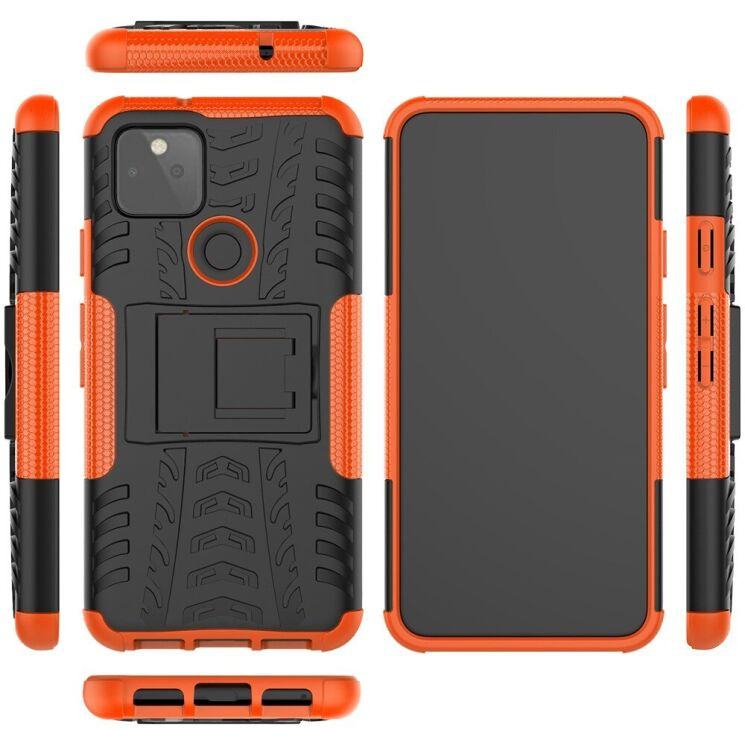 Протиударний чохол UniCase Hybrid X для Google Pixel 5 - Black / Orange: фото 3 з 18