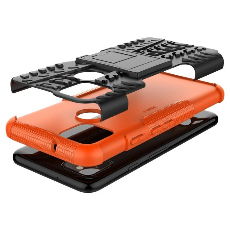 Протиударний чохол UniCase Hybrid X для Google Pixel 5 - Black / Orange: фото 8 з 18