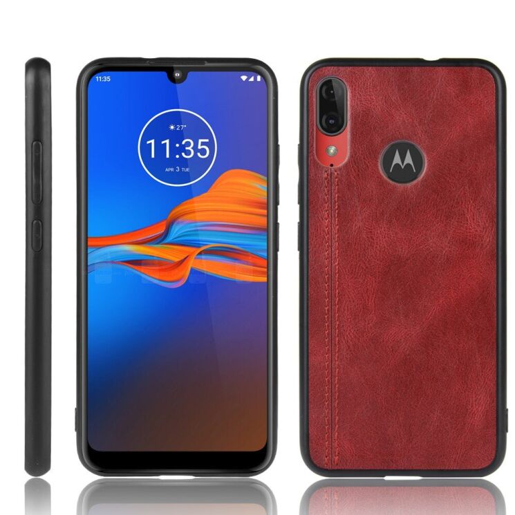 Защитный чехол UniCase Leather Series для Motorola Moto E6 Plus (XT2025) - Red: фото 1 из 11