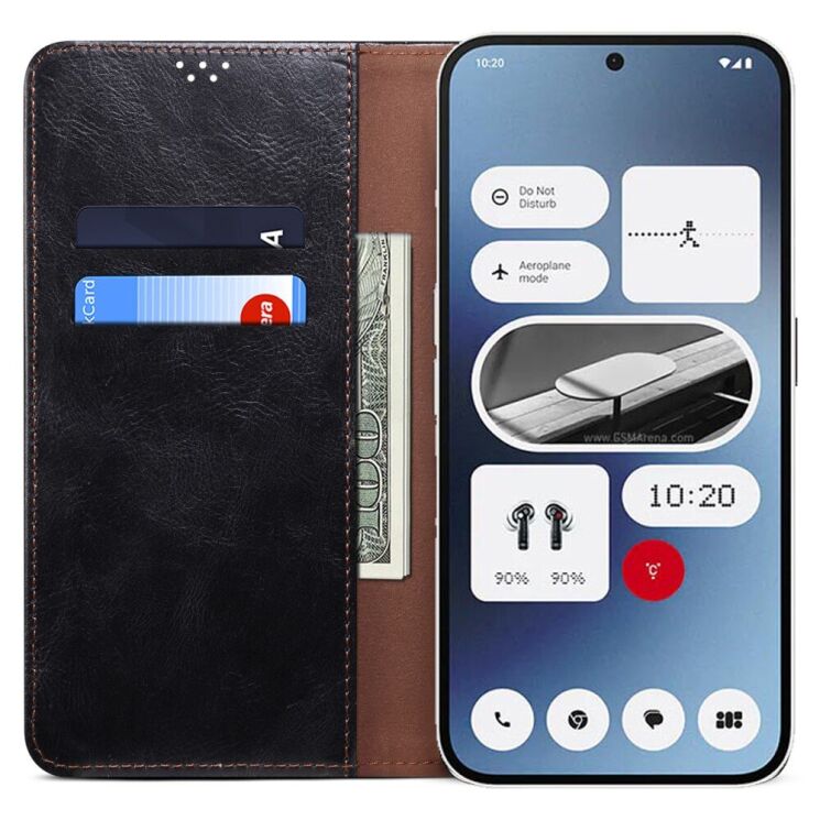Защитный чехол UniCase Leather Wallet для Nothing Phone (2a) / Phone (2a) Plus - Black: фото 2 из 6