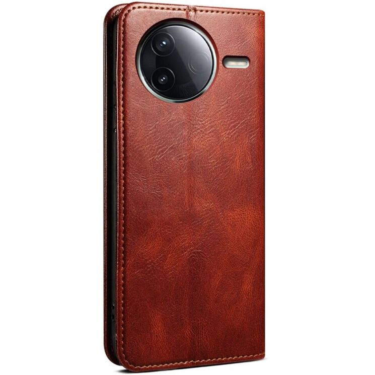 Защитный чехол UniCase Leather Wallet для Xiaomi Poco F7 Pro - Brown: фото 6 из 7