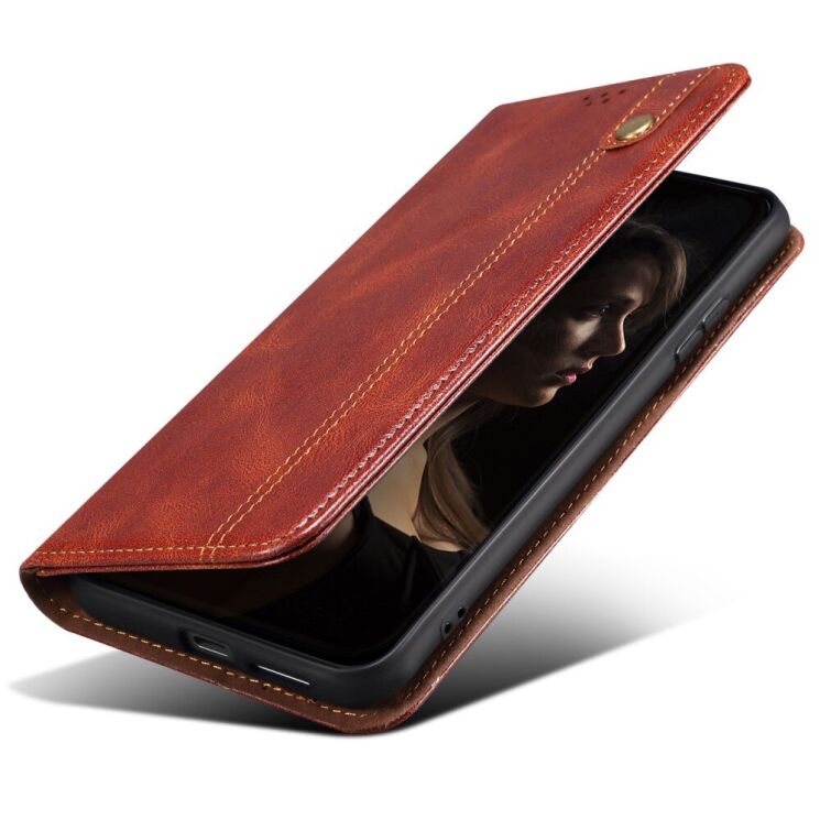 Защитный чехол UniCase Leather Wallet для Xiaomi Poco F7 Pro - Brown: фото 4 из 7