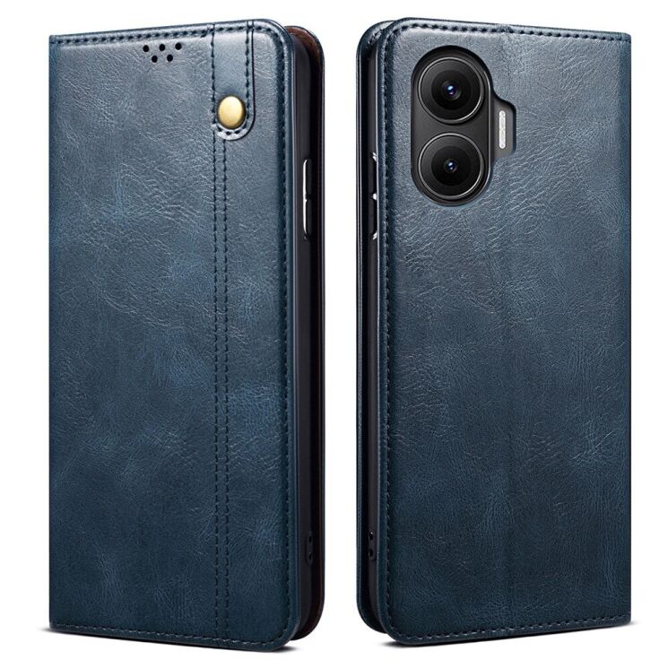 Защитный чехол UniCase Leather Wallet для Xiaomi Poco F7 - Blue: фото 1 из 7
